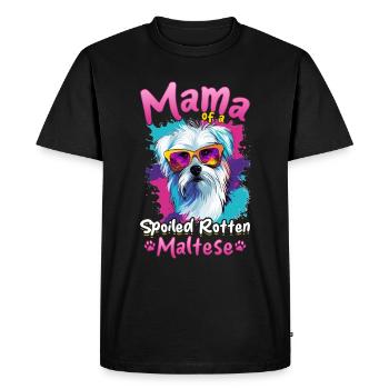 Chien maltais de race de chien de compagnie maman d’un pourri gâté - T-shirt Premium bio Homme - noir - Devant - Nico (187cm)