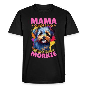 Morkie chien de race animal de compagnie maman d’un pourri gâté - T-shirt Premium bio Homme - noir - Devant - Nico (187cm)