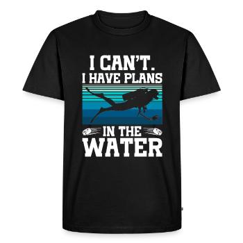 « Je ne peux pas faire de plans dans l’eau » Hockey subaquatique - T-shirt Premium bio Homme - noir - Devant - Nico (187cm)