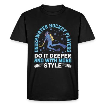 Le hockey subaquatique le rend plus profond et avec plus - T-shirt Premium bio Homme - noir - Devant - Nico (187cm)
