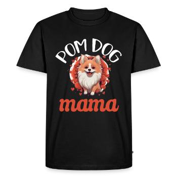 Poméranie Pom Dog Pom-Pom - Pom Dog Mama - T-shirt Premium bio Homme - noir - Devant - Nico (187cm)