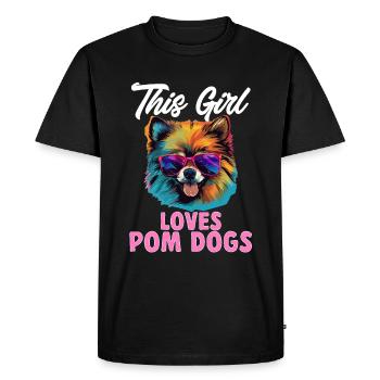 Poméranie Pom chien Pom-Pom Cette fille aime Pom Dog - T-shirt Premium bio Homme - noir - Devant - Nico (187cm)