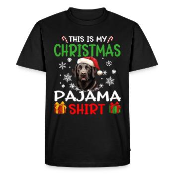 Labrador Retriever chien Noël pyjama joyeux Noël - T-shirt Premium bio Homme - noir - Devant - Nico (187cm)