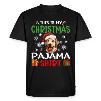 Pyjama de Noël chien Labrador Retriever - T-shirt Premium bio Homme - noir - Devant - Nico (187cm)