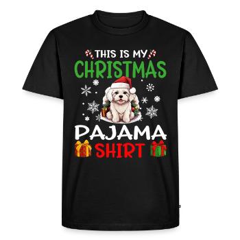 Pyjama de Noël pour chien maltais Joyeux Noël - T-shirt Premium bio Homme - noir - Devant - Nico (187cm)