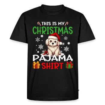 Pyjama de Noël pour chien maltais Joyeux Noël - T-shirt Premium bio Homme - noir - Devant - Nico (187cm)
