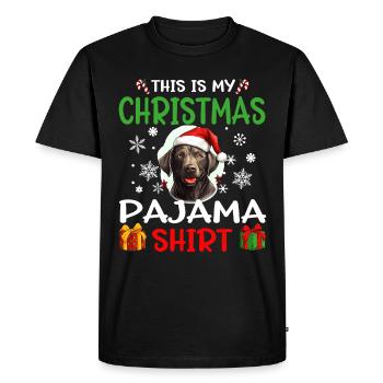 Pyjama de Noël chien Labrador Retriever - T-shirt Premium bio Homme - noir - Devant - Nico (187cm)