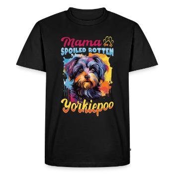 Maman de chien de compagnie d’un Yorkiepoo pourri gâté - T-shirt Premium bio Homme - noir - Devant - Nico (187cm)