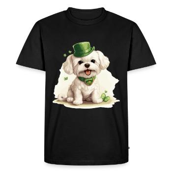 Chien maltais Fête de la Saint-Patrick Fête de la Saint-Patrick - T-shirt Premium bio Homme - noir - Devant - Nico (187cm)