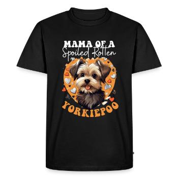 Maman de chien de compagnie d’un Yorkiepoo pourri gâté - T-shirt Premium bio Homme - noir - Devant - Nico (187cm)