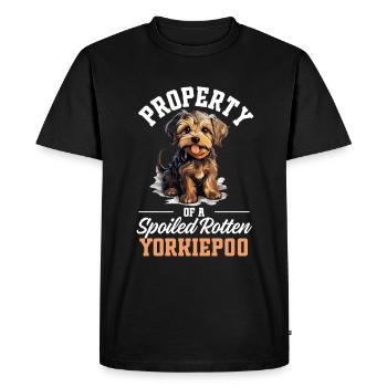 Race de chien Propriété d’un Yorkiepoo pourri gâté - T-shirt Premium bio Homme - noir - Devant - Nico (187cm)
