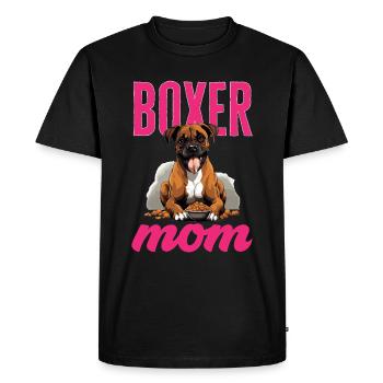 Boxer Chien Race Animal de Compagnie - Boxer Mom - T-shirt Premium bio Homme - noir - Devant - Nico (187cm)