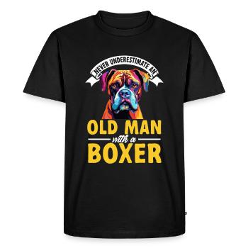 Boxer Dog Race Pet - Ne sous-estimez jamais un - T-shirt Premium bio Homme - noir - Devant - Nico (187cm)
