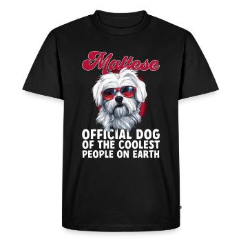 Chien maltais de race animal de compagnie Chien officiel maltais - T-shirt Premium bio Homme - noir - Devant - Nico (187cm)