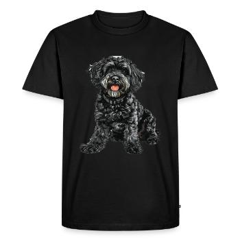Schnoodle Snoodle Dog Breed Pet Cute Graphic - Men's Premium Organic T-Shirt - black - Front - Nico (187cm)
