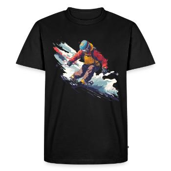 Hiver Montagnes Neige Ski Freestyle - T-shirt Premium bio Homme - noir - Devant - Nico (187cm)
