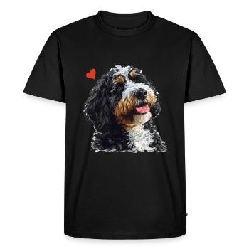 Bernedoodle chien race animal mignon Bernedoodle graphique - T-shirt Premium bio Homme - noir - Devant - Nico (187cm)