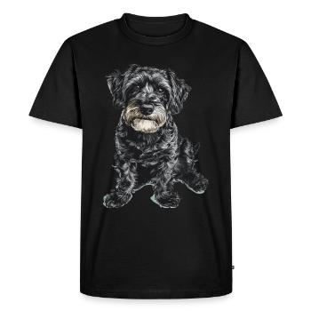 Schnoodle Snoodle Dog Breed Pet Cute Graphic - Men's Premium Organic T-Shirt - black - Front - Nico (187cm)