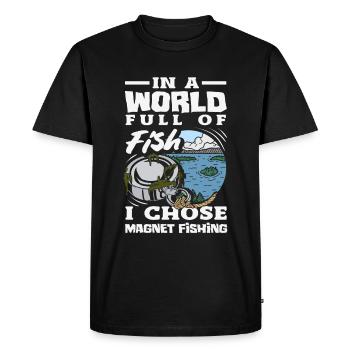 Chasse au trésor de détection de pêche à l’aimant - T-shirt Premium bio Homme - noir - Devant - Nico (187cm)