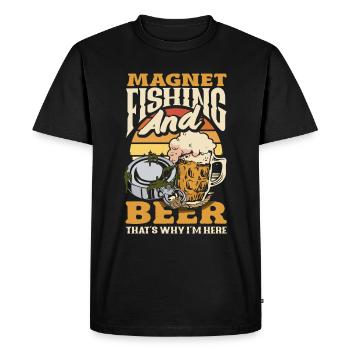 Chasse au trésor de détection de pêche à l’aimant - T-shirt Premium bio Homme - noir - Devant - Nico (187cm)