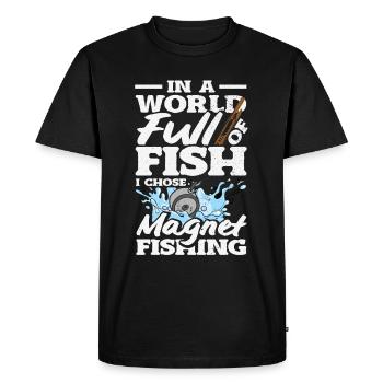 Chasse au trésor de détection de pêche à l’aimant - T-shirt Premium bio Homme - noir - Devant - Nico (187cm)