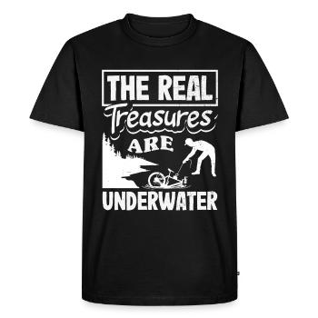 Chasse au trésor de détection de pêche à l’aimant - T-shirt Premium bio Homme - noir - Devant - Nico (187cm)