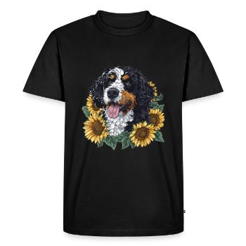 Tournesols Chien Race Animal Mignon Bernedoodle Graphique - T-shirt Premium bio Homme - noir - Devant - Nico (187cm)