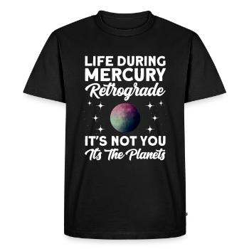 Retrograde planets Mercury retrograde - Men's Premium Organic T-Shirt - black - Front - Nico (187cm)