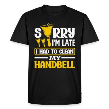 Choral Musical Instrument Hand Bell - Men's Premium Organic T-Shirt - black - Front - Nico (187cm)