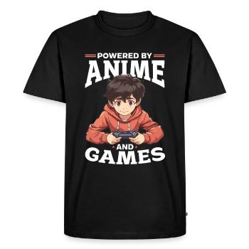 Anime Gaming Boy Manga Gamer Otaku Powered by - Men's Premium Organic T-Shirt - black - Front - Nico (187cm)
