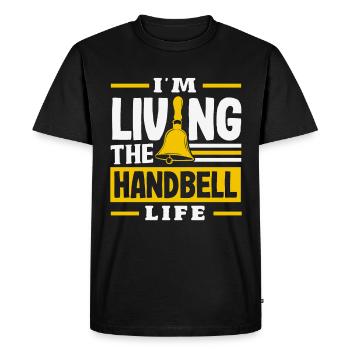 Choral Musical Instrument Hand Bell - Men's Premium Organic T-Shirt - black - Front - Nico (187cm)