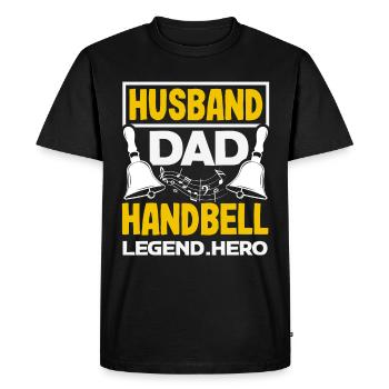 Choral Musical Instrument Hand Bell - Men's Premium Organic T-Shirt - black - Front - Nico (187cm)