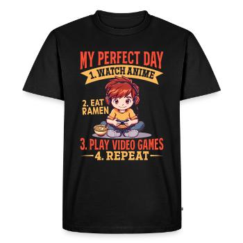 Anime Ramen Gaming Boy Manga Gamer Otaku - Men's Premium Organic T-Shirt - black - Front - Nico (187cm)