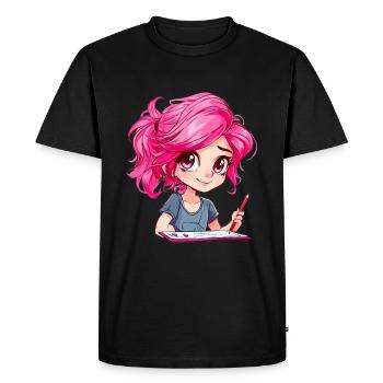 Anime and Sketching Anime Girl Sketching Otaku - Men's Premium Organic T-Shirt - black - Front - Nico (187cm)