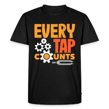 Funny CNC machinist - Men's Premium Organic T-Shirt - black - Front - Nico (187cm)