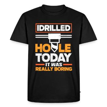 Funny CNC machinist - Men's Premium Organic T-Shirt - black - Front - Nico (187cm)