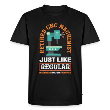 Funny CNC machinist - Men's Premium Organic T-Shirt - black - Front - Nico (187cm)