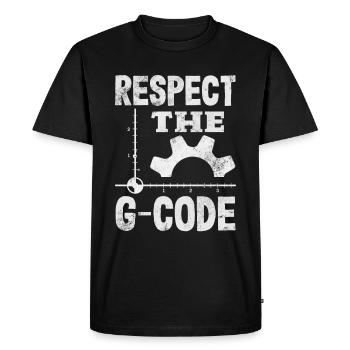 Funny CNC machinist - Men's Premium Organic T-Shirt - black - Front - Nico (187cm)