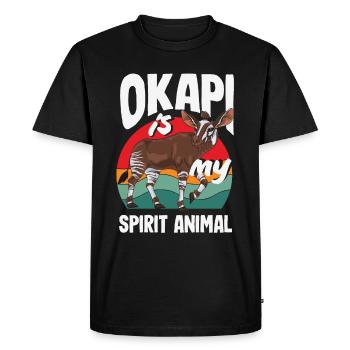 Funny zookeeper okapi lover - Men's Premium Organic T-Shirt - black - Front - Nico (187cm)