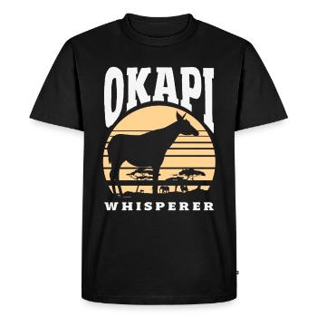 Funny zookeeper okapi lover - Men's Premium Organic T-Shirt - black - Front - Nico (187cm)