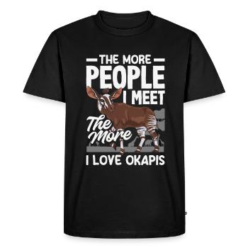 Funny zookeeper okapi lover - Men's Premium Organic T-Shirt - black - Front - Nico (187cm)