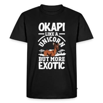 Funny zookeeper okapi lover - Men's Premium Organic T-Shirt - black - Front - Nico (187cm)