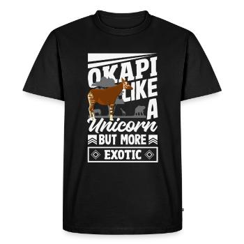 Funny zookeeper okapi lover - Men's Premium Organic T-Shirt - black - Front - Nico (187cm)
