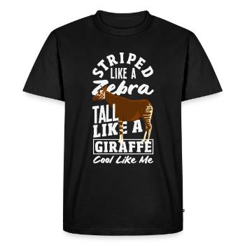 Funny zookeeper okapi lover - Men's Premium Organic T-Shirt - black - Front - Nico (187cm)