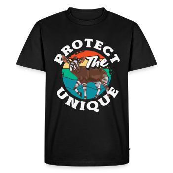 Funny zookeeper okapi lover - Men's Premium Organic T-Shirt - black - Front - Nico (187cm)
