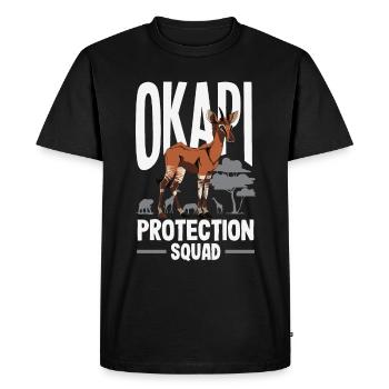 Funny zookeeper okapi lover - Men's Premium Organic T-Shirt - black - Front - Nico (187cm)