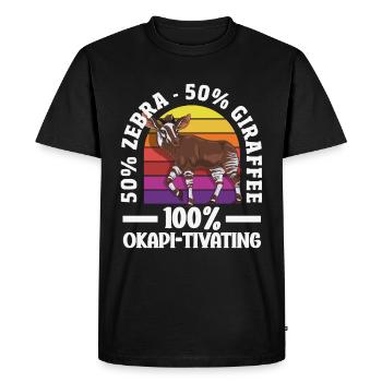 Funny zookeeper okapi lover - Men's Premium Organic T-Shirt - black - Front - Nico (187cm)