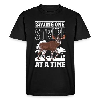 Funny zookeeper okapi lover - Men's Premium Organic T-Shirt - black - Front - Nico (187cm)