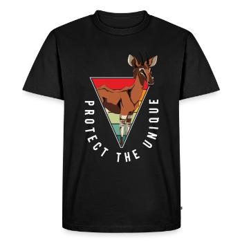 Funny zookeeper okapi lover - Men's Premium Organic T-Shirt - black - Front - Nico (187cm)