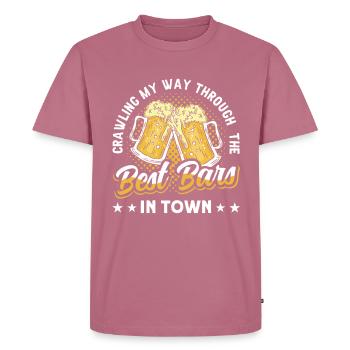 Crawled Pub Crawl Alcohol Drinking - Männer Premium Bio T-Shirt - Mauve - Vorne - Nico (187cm)